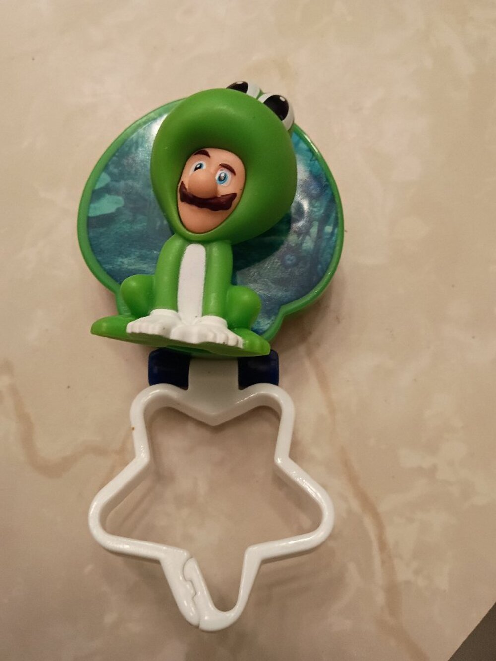 McDonald's Super Mario Bros Frog Luigi toy figure